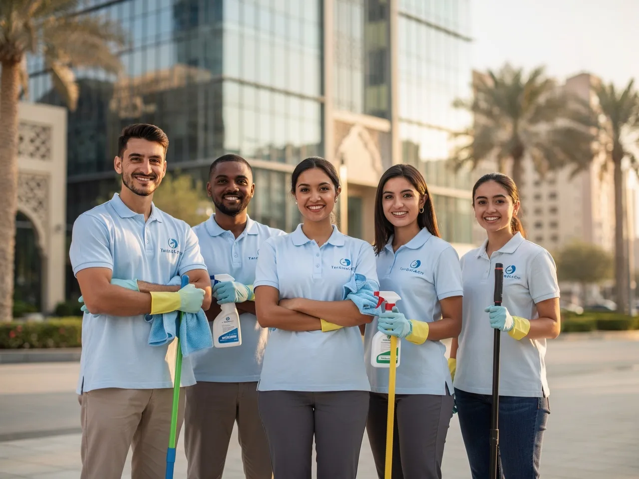 Professional cleaning team in Abu Dhabi.