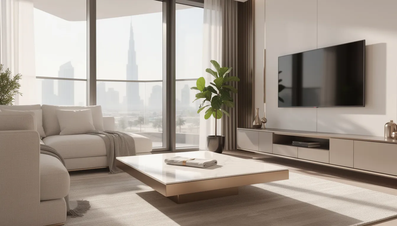 Modern apartment living room cleaned to perfection