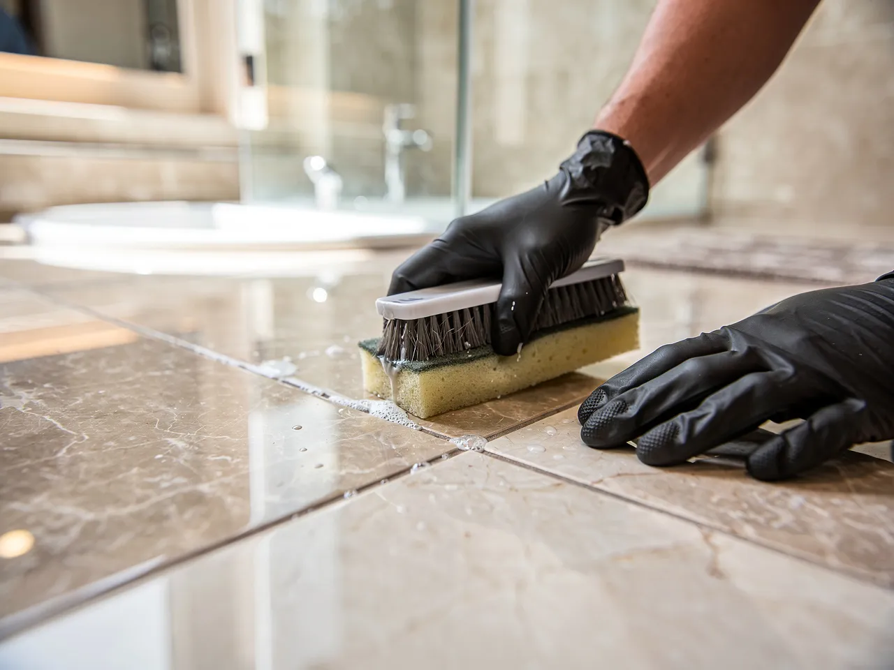 Detailed bathroom cleaning for deep sanitation