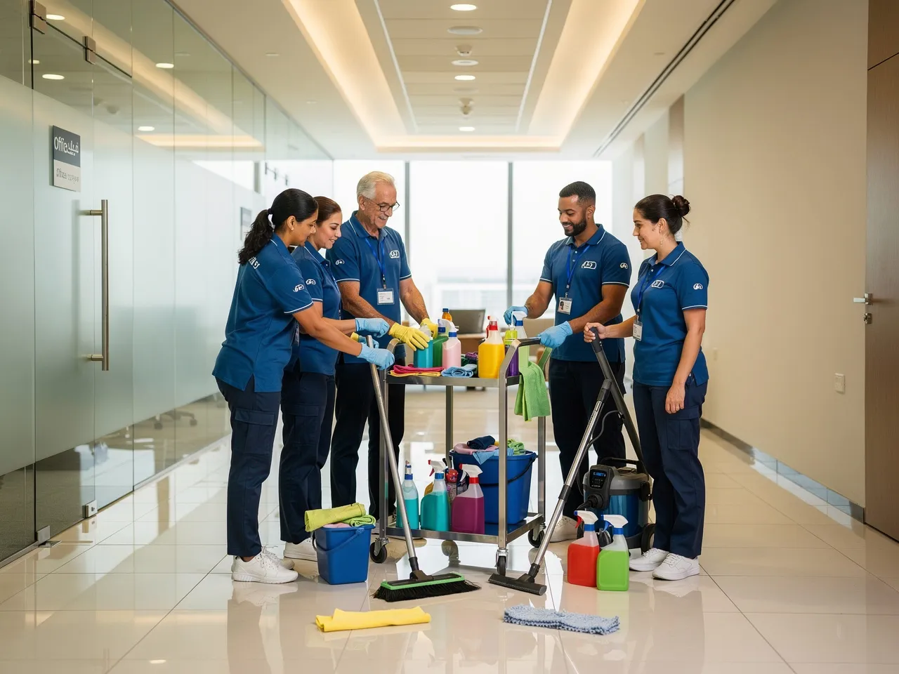 Professional cleaning team in the UAE