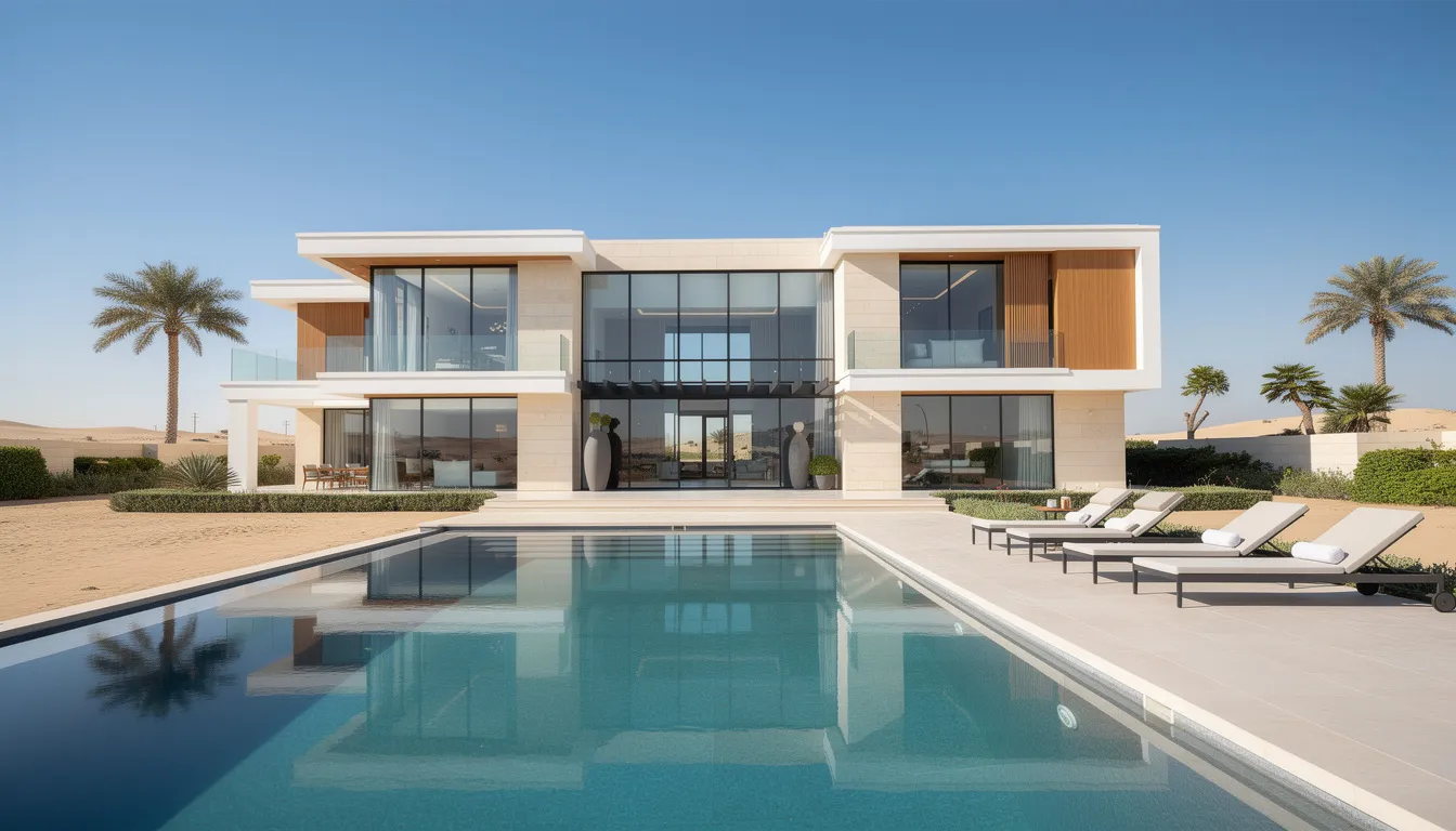 Luxurious modern villa in Dubai, perfectly clean.